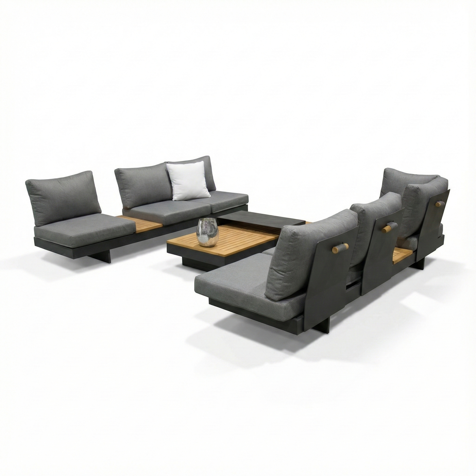 Outdoor furniture set - Modular sofa and coffee table in TEAK wood