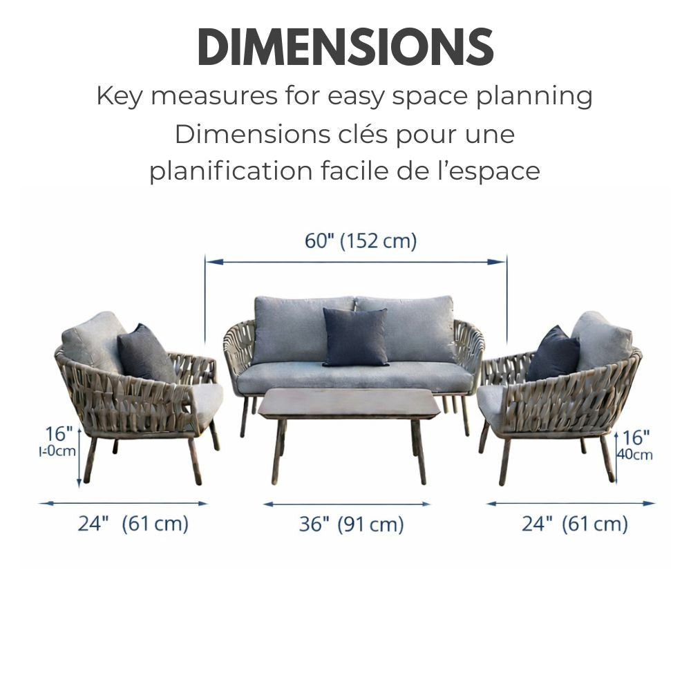 4-Piece Garden Furniture Set - Modern and Elegant Style