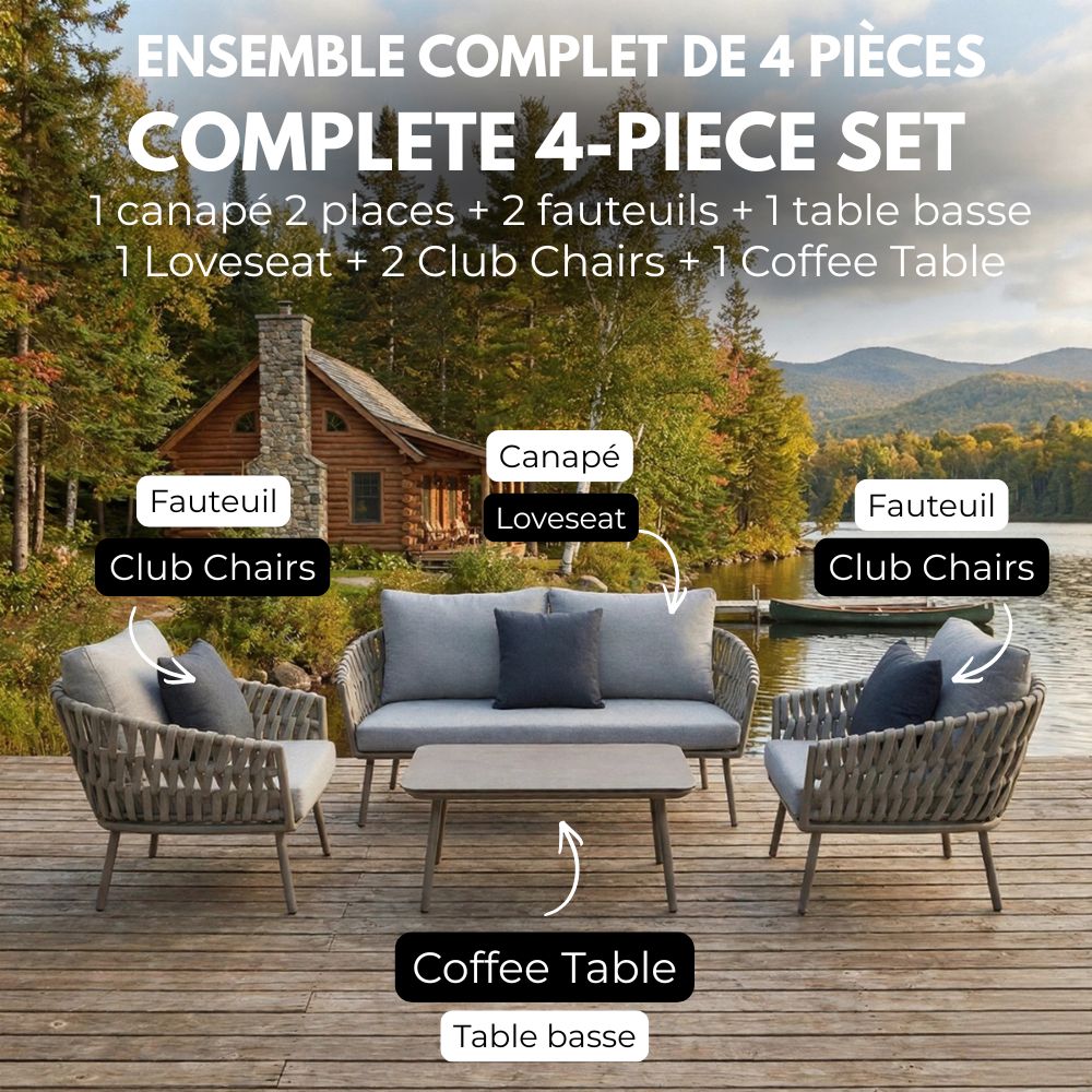 4-Piece Garden Furniture Set - Modern and Elegant Style